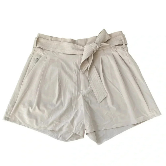 Athleta Skyline Shorts II Abalon Gray Neutral Paperbag Shorts Women’s Size 6 - Picture 3 of 8